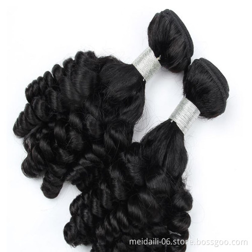 Wholesale price high quality 8A indiana double drawn tangle free fumi hair  Bundles Remy Human Hair Natural Color